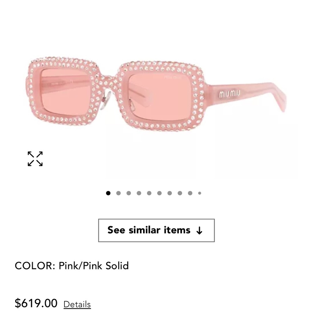 Miu Miu Pink Studded Sunglasses